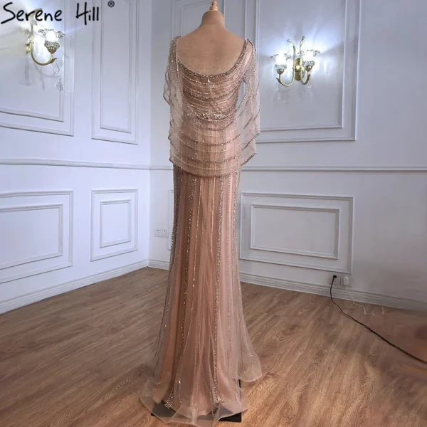 Gold wedding dresses with diamond beaded mermaid design for elegant parties - Image 5