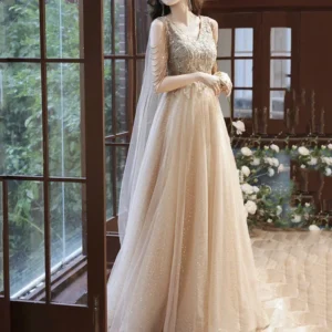 Gorgeous Gold Luxury Strapless Evening Dress Floor Length Gown
