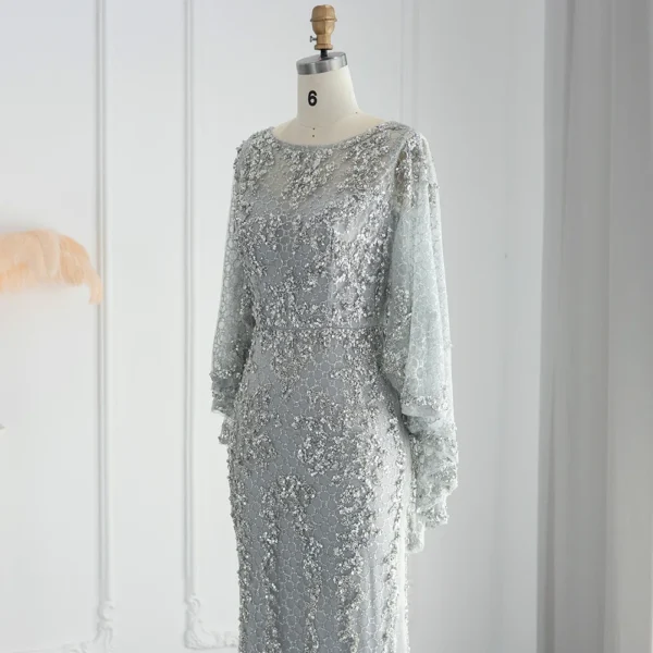 Sharon Said Luxury Dubai Gold Mermaid Evening Dress with Cape Shawl - Image 5