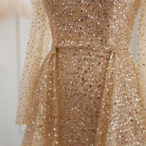 Sharon Said Luxury Gold Mermaid Evening Dress With Detachable Overskirt - Image 5